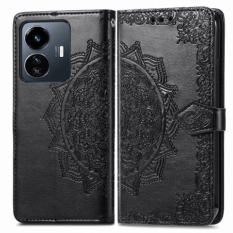 Custodia Portafoglio In Pelle Fantasia Modello Cover con Supporto per Vivo Y77e 5G Nero