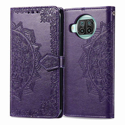 Custodia Portafoglio In Pelle Fantasia Modello Cover con Supporto per Xiaomi Mi 10i 5G Viola