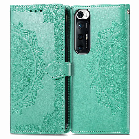 Custodia Portafoglio In Pelle Fantasia Modello Cover con Supporto per Xiaomi Mi 10S 5G Verde