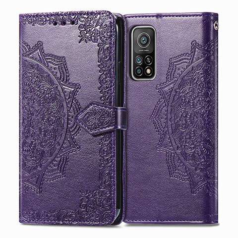 Custodia Portafoglio In Pelle Fantasia Modello Cover con Supporto per Xiaomi Mi 10T Pro 5G Viola