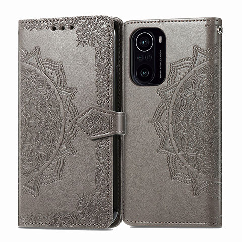 Custodia Portafoglio In Pelle Fantasia Modello Cover con Supporto per Xiaomi Mi 11i 5G Grigio