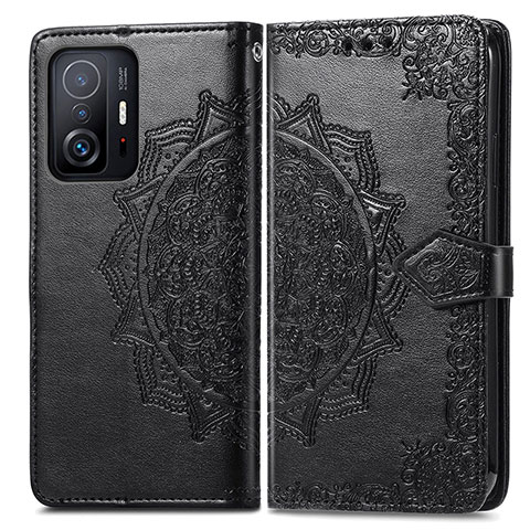 Custodia Portafoglio In Pelle Fantasia Modello Cover con Supporto per Xiaomi Mi 11T 5G Nero