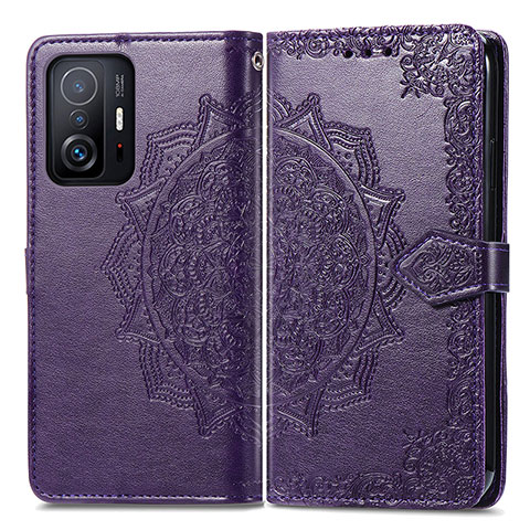 Custodia Portafoglio In Pelle Fantasia Modello Cover con Supporto per Xiaomi Mi 11T 5G Viola