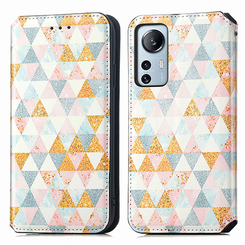 Custodia Portafoglio In Pelle Fantasia Modello Cover con Supporto per Xiaomi Mi 12S Pro 5G Bianco