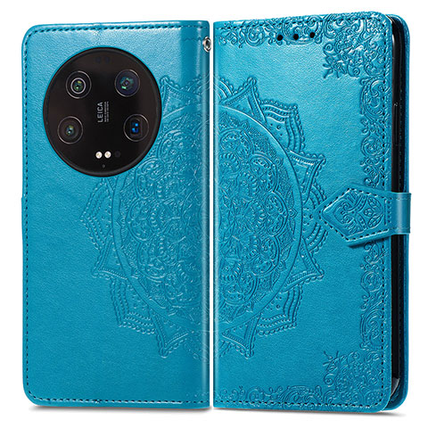 Custodia Portafoglio In Pelle Fantasia Modello Cover con Supporto per Xiaomi Mi 13 Ultra 5G Blu