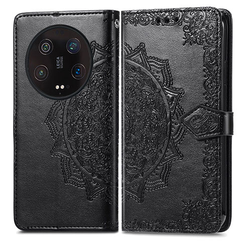 Custodia Portafoglio In Pelle Fantasia Modello Cover con Supporto per Xiaomi Mi 13 Ultra 5G Nero