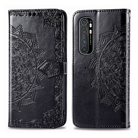 Custodia Portafoglio In Pelle Fantasia Modello Cover con Supporto per Xiaomi Mi Note 10 Lite Nero