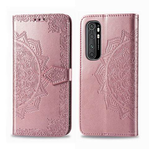 Custodia Portafoglio In Pelle Fantasia Modello Cover con Supporto per Xiaomi Mi Note 10 Lite Oro Rosa