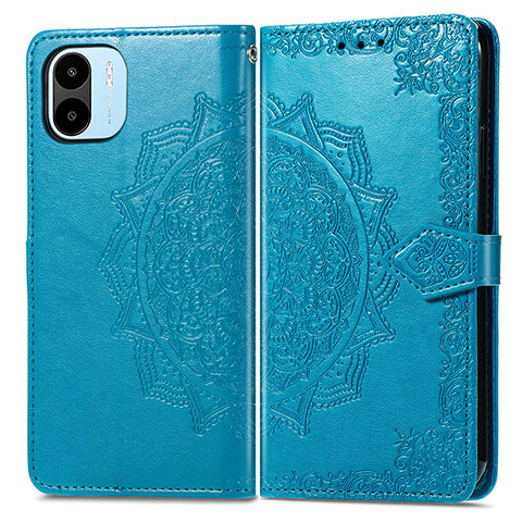 Custodia Portafoglio In Pelle Fantasia Modello Cover con Supporto per Xiaomi Poco C50 Blu