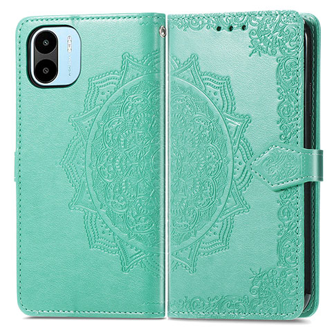 Custodia Portafoglio In Pelle Fantasia Modello Cover con Supporto per Xiaomi Poco C50 Verde