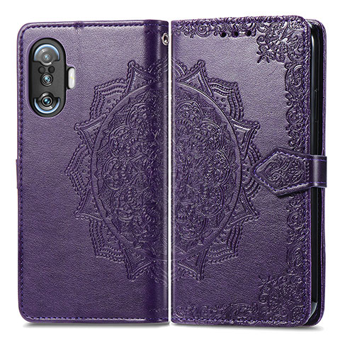 Custodia Portafoglio In Pelle Fantasia Modello Cover con Supporto per Xiaomi Poco F3 GT 5G Viola