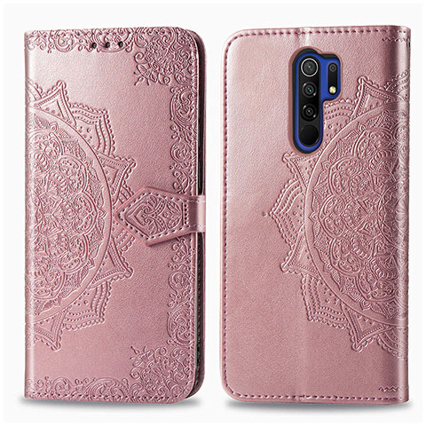 Custodia Portafoglio In Pelle Fantasia Modello Cover con Supporto per Xiaomi Poco M2 Oro Rosa