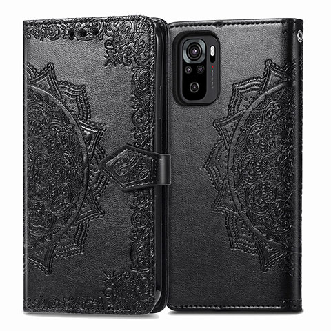 Custodia Portafoglio In Pelle Fantasia Modello Cover con Supporto per Xiaomi Poco M5S Nero