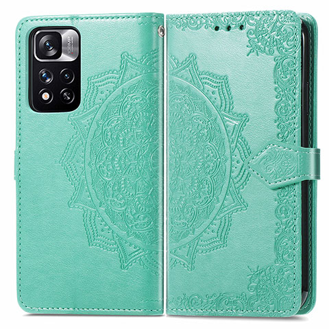 Custodia Portafoglio In Pelle Fantasia Modello Cover con Supporto per Xiaomi Poco X4 NFC Verde