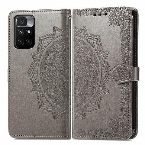 Custodia Portafoglio In Pelle Fantasia Modello Cover con Supporto per Xiaomi Redmi 10 (2022) Grigio