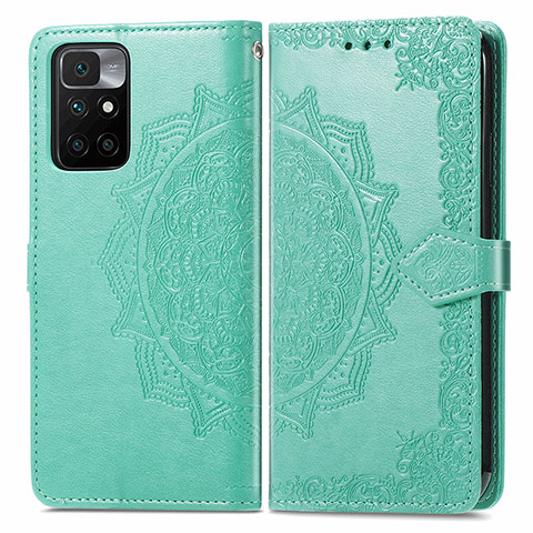 Custodia Portafoglio In Pelle Fantasia Modello Cover con Supporto per Xiaomi Redmi 10 4G Verde