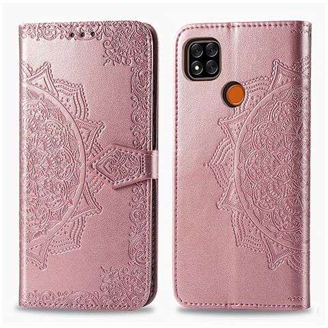 Custodia Portafoglio In Pelle Fantasia Modello Cover con Supporto per Xiaomi Redmi 10A 4G Oro Rosa