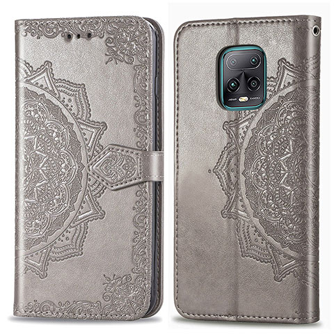 Custodia Portafoglio In Pelle Fantasia Modello Cover con Supporto per Xiaomi Redmi 10X 5G Grigio