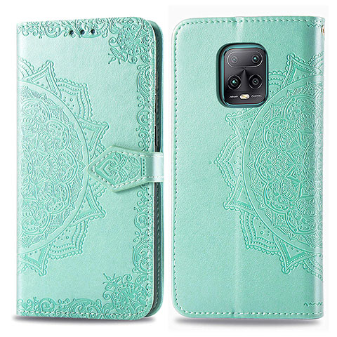 Custodia Portafoglio In Pelle Fantasia Modello Cover con Supporto per Xiaomi Redmi 10X Pro 5G Verde