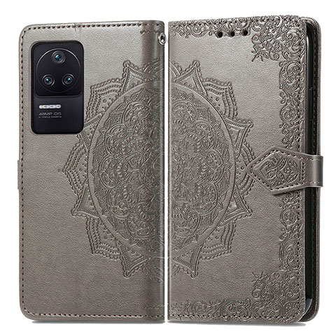 Custodia Portafoglio In Pelle Fantasia Modello Cover con Supporto per Xiaomi Redmi K40S 5G Grigio