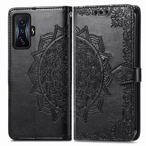 Custodia Portafoglio In Pelle Fantasia Modello Cover con Supporto per Xiaomi Redmi K50 Gaming AMG F1 5G Nero