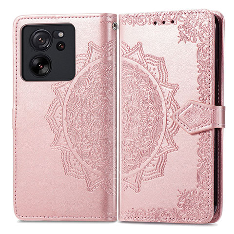 Custodia Portafoglio In Pelle Fantasia Modello Cover con Supporto per Xiaomi Redmi K60 Ultra 5G Oro Rosa