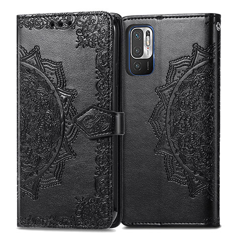 Custodia Portafoglio In Pelle Fantasia Modello Cover con Supporto per Xiaomi Redmi Note 10 5G Nero