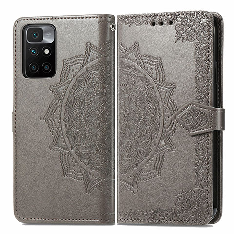 Custodia Portafoglio In Pelle Fantasia Modello Cover con Supporto per Xiaomi Redmi Note 11 4G (2021) Grigio