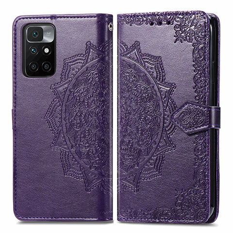 Custodia Portafoglio In Pelle Fantasia Modello Cover con Supporto per Xiaomi Redmi Note 11 4G (2021) Viola