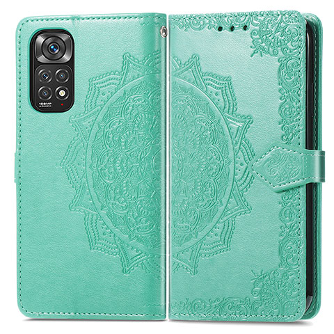 Custodia Portafoglio In Pelle Fantasia Modello Cover con Supporto per Xiaomi Redmi Note 11S 4G Verde