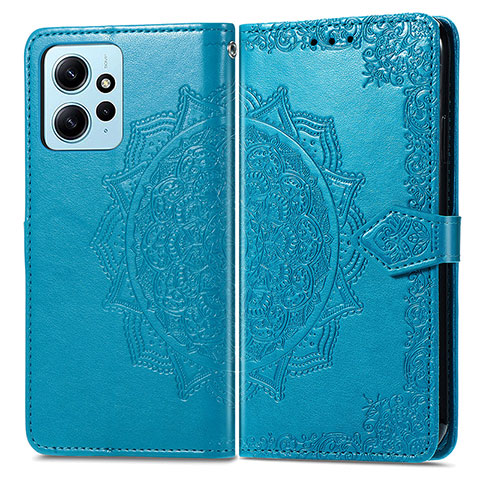 Custodia Portafoglio In Pelle Fantasia Modello Cover con Supporto per Xiaomi Redmi Note 12 4G Blu