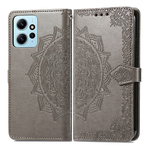 Custodia Portafoglio In Pelle Fantasia Modello Cover con Supporto per Xiaomi Redmi Note 12 4G Grigio