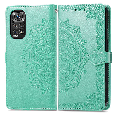 Custodia Portafoglio In Pelle Fantasia Modello Cover con Supporto per Xiaomi Redmi Note 12 Pro 4G Verde