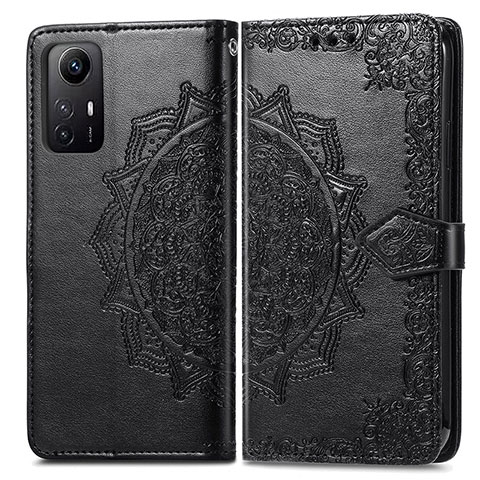 Custodia Portafoglio In Pelle Fantasia Modello Cover con Supporto per Xiaomi Redmi Note 12S Nero