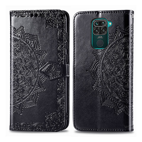 Custodia Portafoglio In Pelle Fantasia Modello Cover con Supporto per Xiaomi Redmi Note 9 Nero