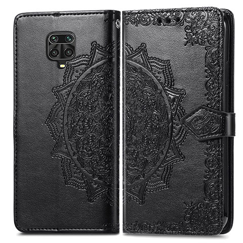 Custodia Portafoglio In Pelle Fantasia Modello Cover con Supporto per Xiaomi Redmi Note 9 Pro Max Nero