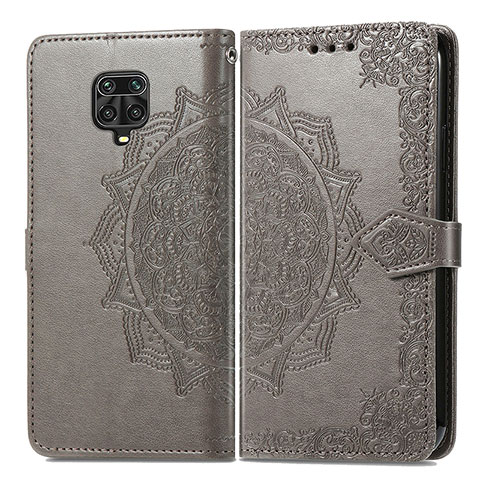 Custodia Portafoglio In Pelle Fantasia Modello Cover con Supporto per Xiaomi Redmi Note 9S Grigio