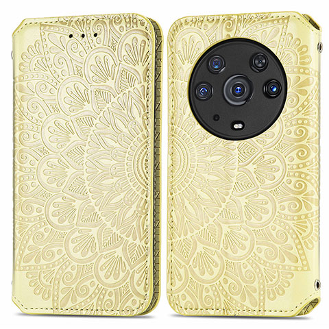 Custodia Portafoglio In Pelle Fantasia Modello Cover con Supporto S01D per Huawei Honor Magic3 Pro 5G Oro