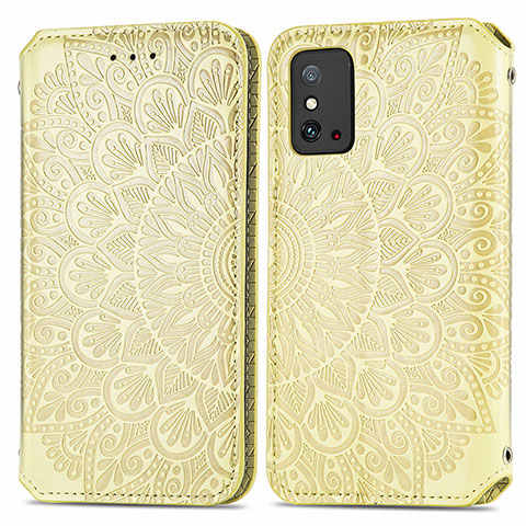 Custodia Portafoglio In Pelle Fantasia Modello Cover con Supporto S01D per Huawei Honor X10 Max 5G Oro