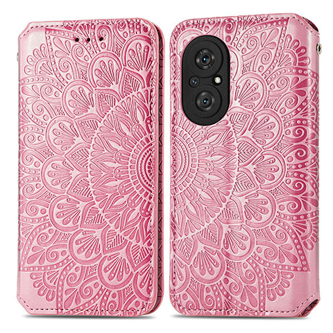 Custodia Portafoglio In Pelle Fantasia Modello Cover con Supporto S01D per Huawei Nova 9 SE Oro Rosa