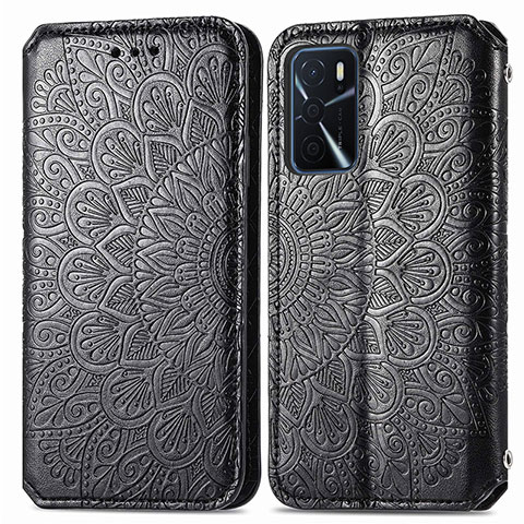 Custodia Portafoglio In Pelle Fantasia Modello Cover con Supporto S01D per Oppo A54s Nero