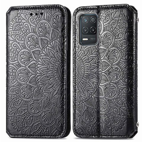 Custodia Portafoglio In Pelle Fantasia Modello Cover con Supporto S01D per Realme 8 5G Nero