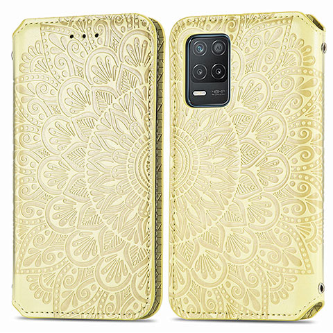 Custodia Portafoglio In Pelle Fantasia Modello Cover con Supporto S01D per Realme 8 5G Oro