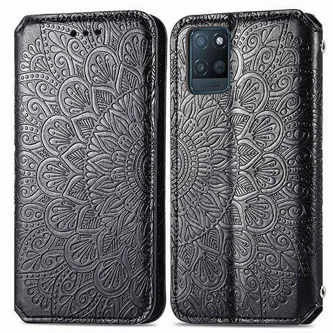 Custodia Portafoglio In Pelle Fantasia Modello Cover con Supporto S01D per Realme V11s 5G Nero