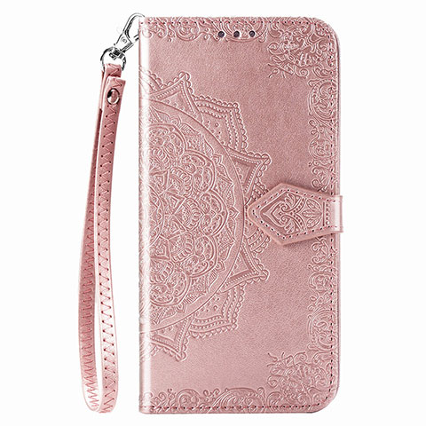 Custodia Portafoglio In Pelle Fantasia Modello Cover con Supporto S01D per Samsung Galaxy A02 Oro Rosa