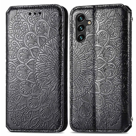 Custodia Portafoglio In Pelle Fantasia Modello Cover con Supporto S01D per Samsung Galaxy A13 5G Nero