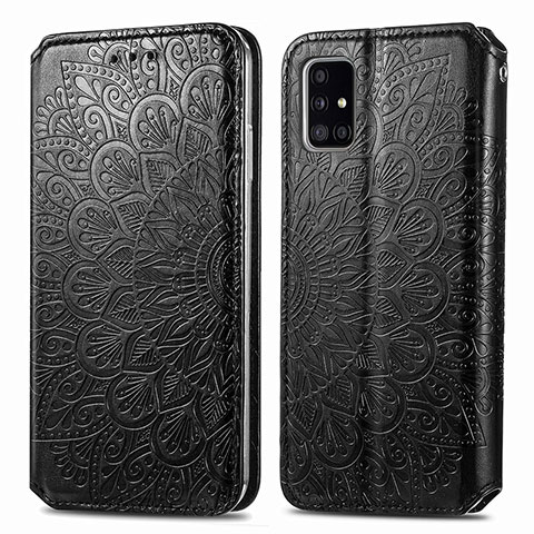 Custodia Portafoglio In Pelle Fantasia Modello Cover con Supporto S01D per Samsung Galaxy A71 4G A715 Nero