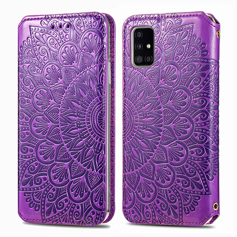 Custodia Portafoglio In Pelle Fantasia Modello Cover con Supporto S01D per Samsung Galaxy A71 4G A715 Viola