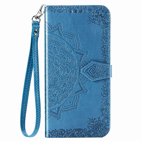 Custodia Portafoglio In Pelle Fantasia Modello Cover con Supporto S01D per Samsung Galaxy M02 Blu