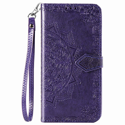 Custodia Portafoglio In Pelle Fantasia Modello Cover con Supporto S01D per Samsung Galaxy M02 Viola